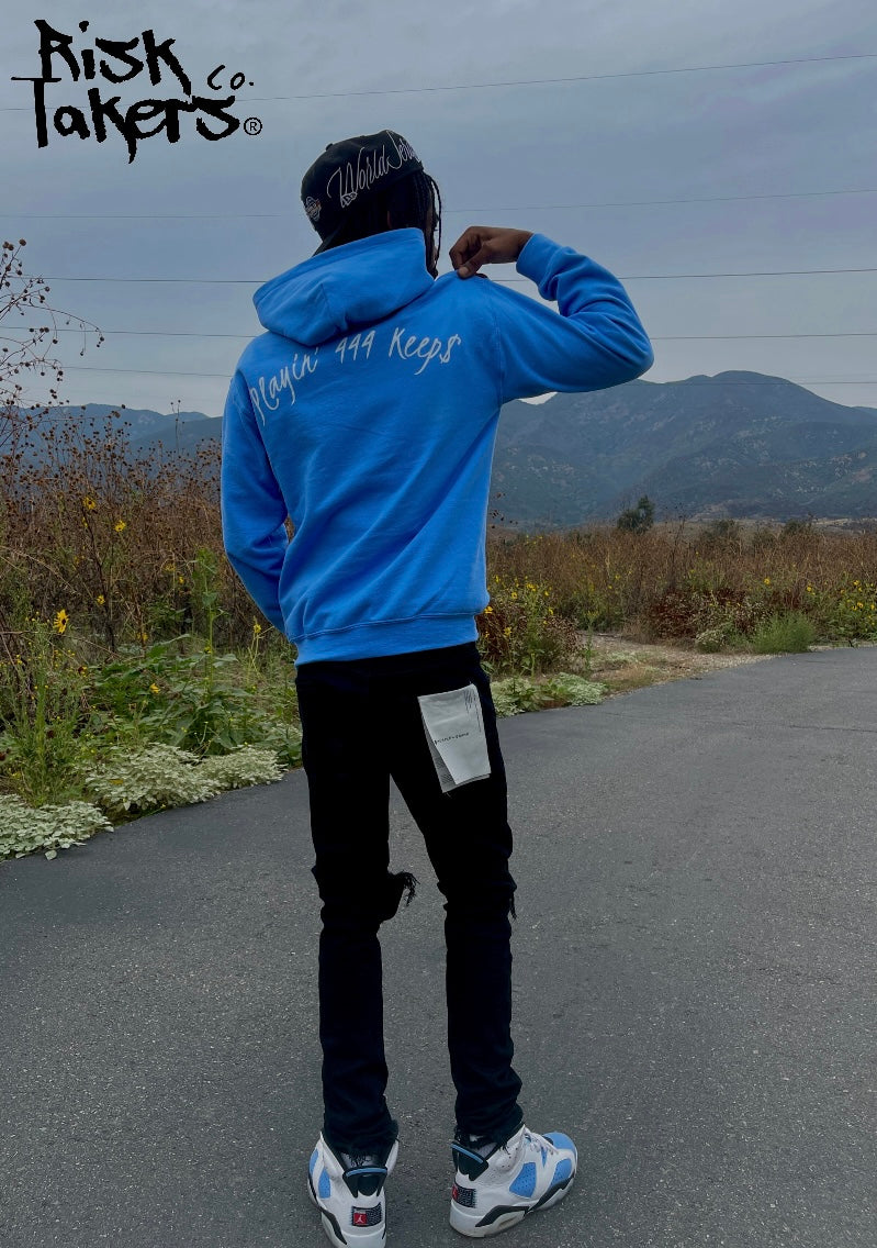 RiskTaker's Carolina Blue Hoodie "Playin' 444 Keeps"