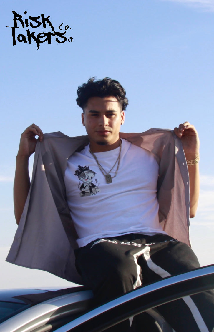 RiskTaker's White T-Shirt "Playin' 444 Keeps"