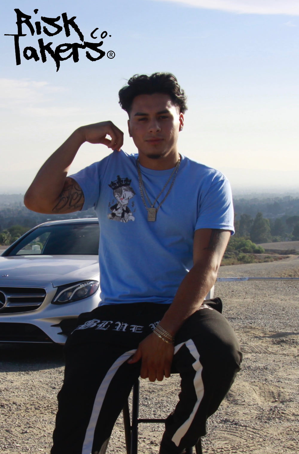 RiskTaker's Carolina Blue T-Shirt "Playin' 444 Keeps"