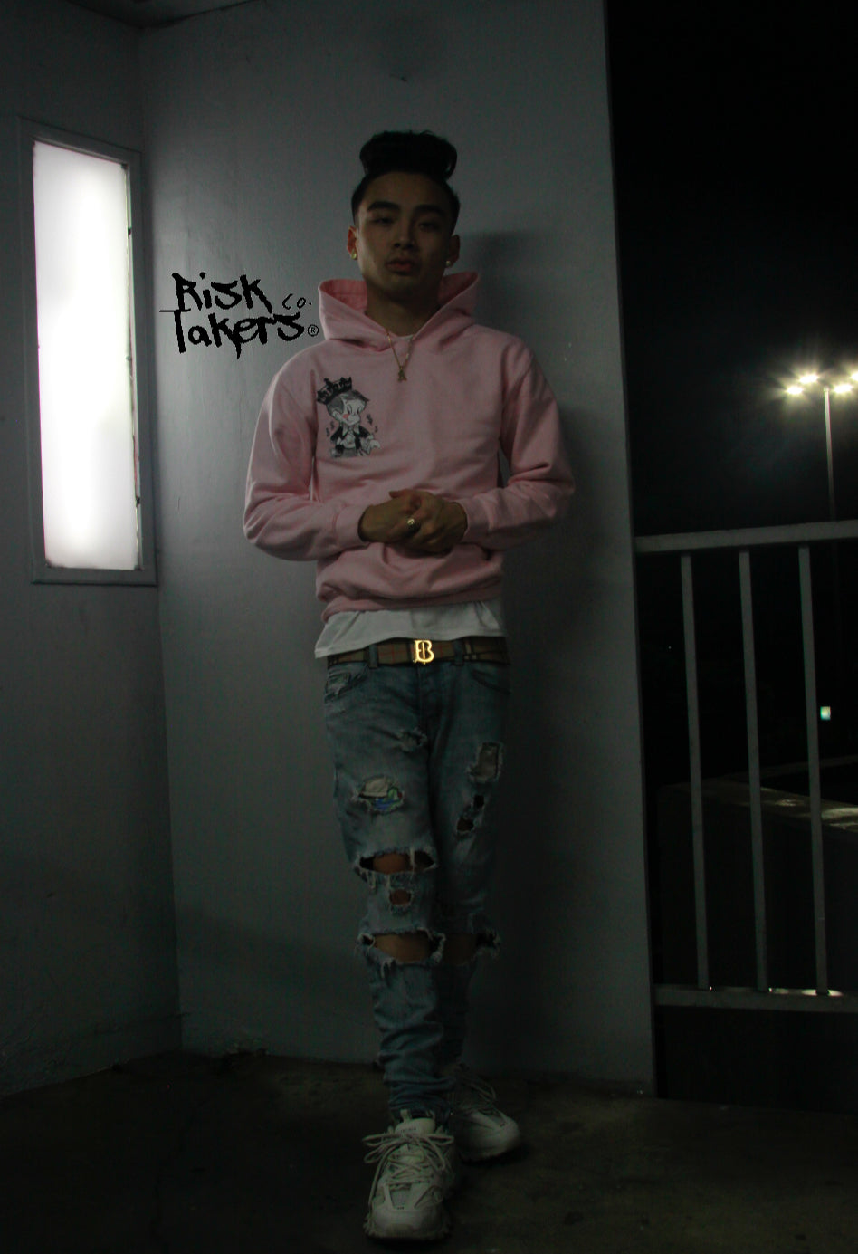 RiskTaker's BabyPink Hoodie "Playin' 444 Keeps"