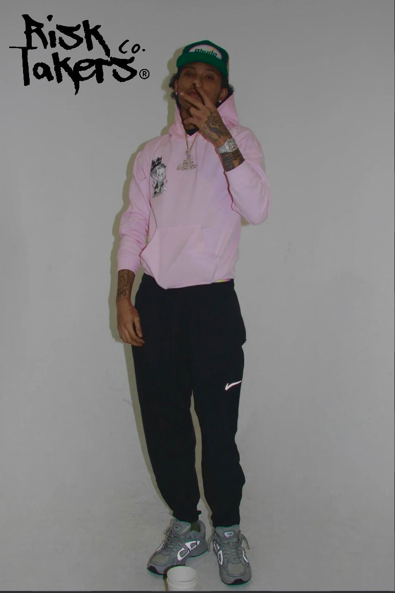 RiskTaker's BabyPink Hoodie "Playin' 444 Keeps"