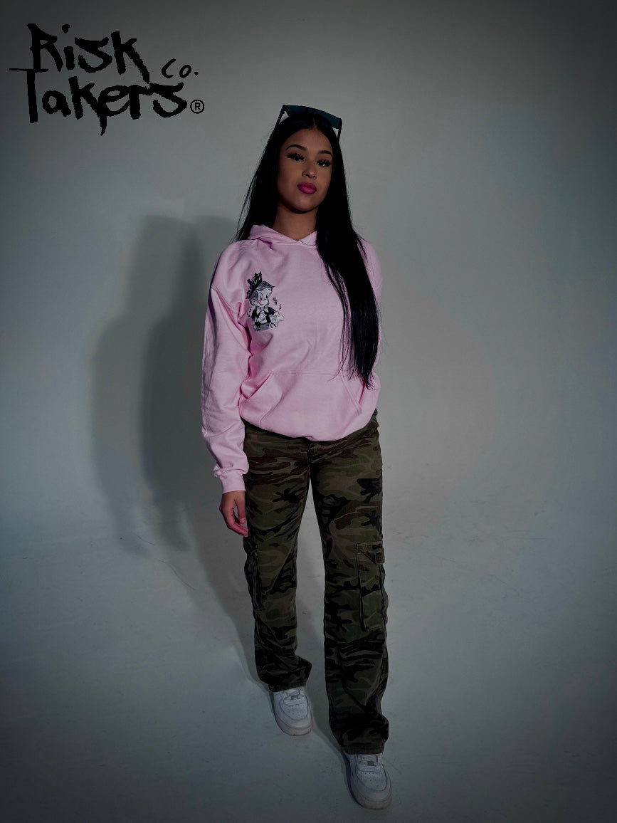 RiskTaker's BabyPink Hoodie "Playin' 444 Keeps"