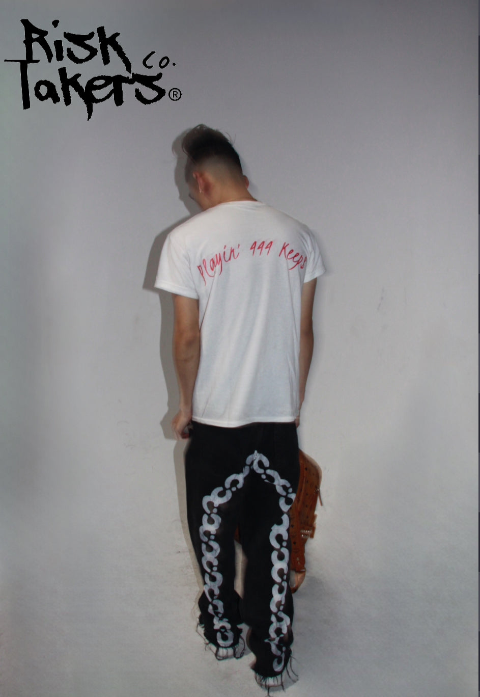 RiskTaker's White T-Shirt "Playin' 444 Keeps"